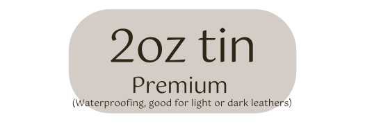 2oz tin Premium Waterproofing good for light or dark leathers