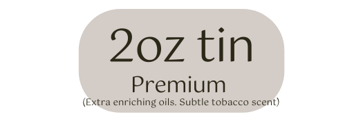 2oz tin Premium Extra enriching oils Subtle tobacco scent